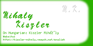 mihaly kiszler business card
